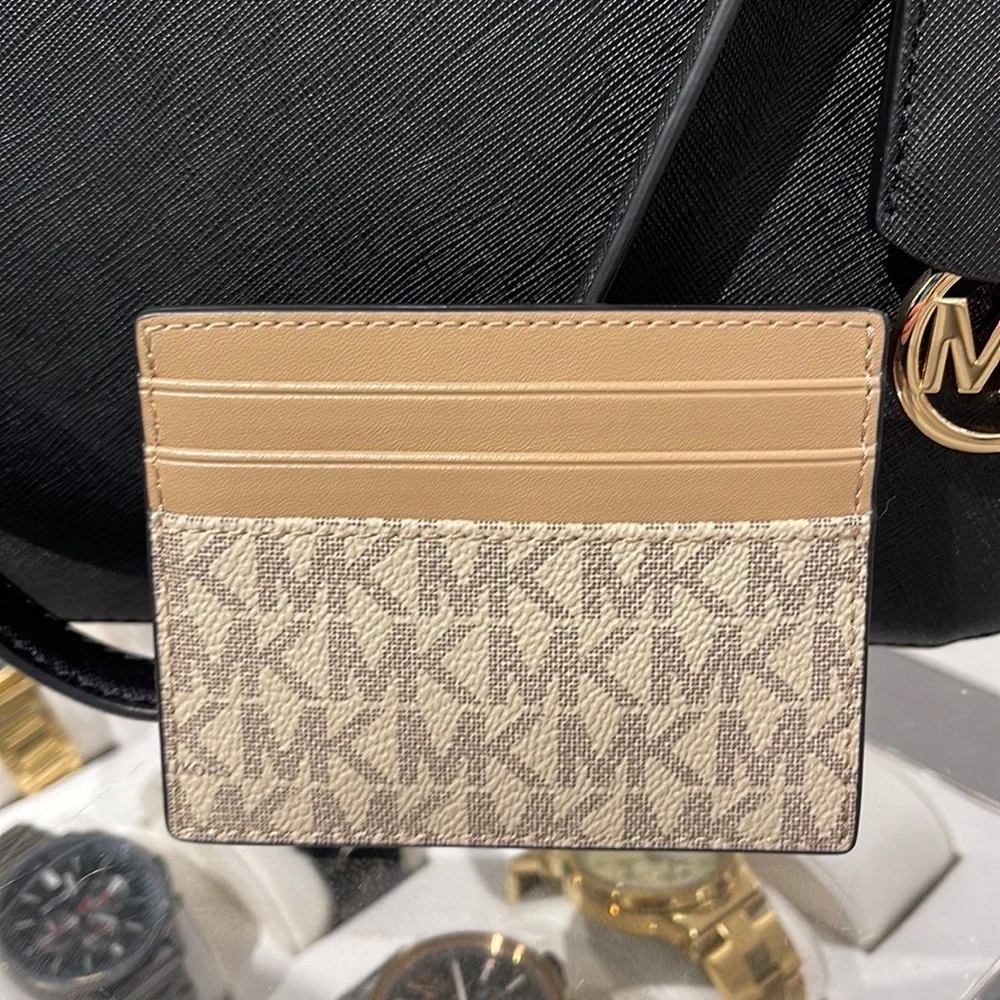 MICHAEL KORS MENS Cooper Graphic Logo Tall Card Case 36S3LCOD2B Yellow  NWT